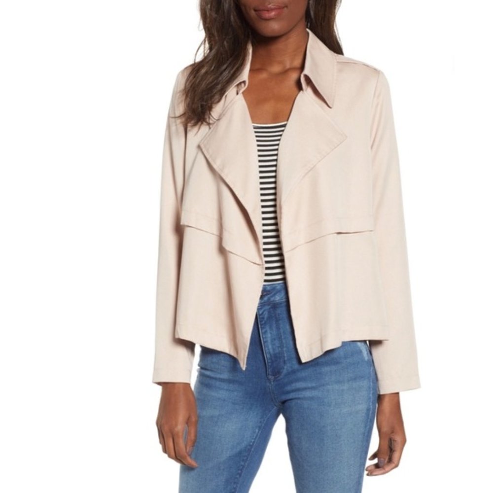 Joan Vass Double Agent Short Jacket Large in Beige